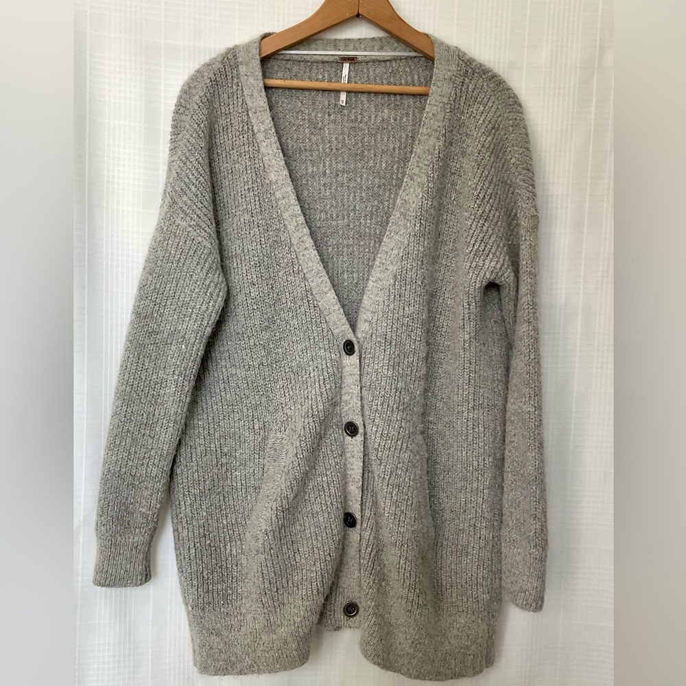 Free People Gray Women's Cardigan alpaca and mohair